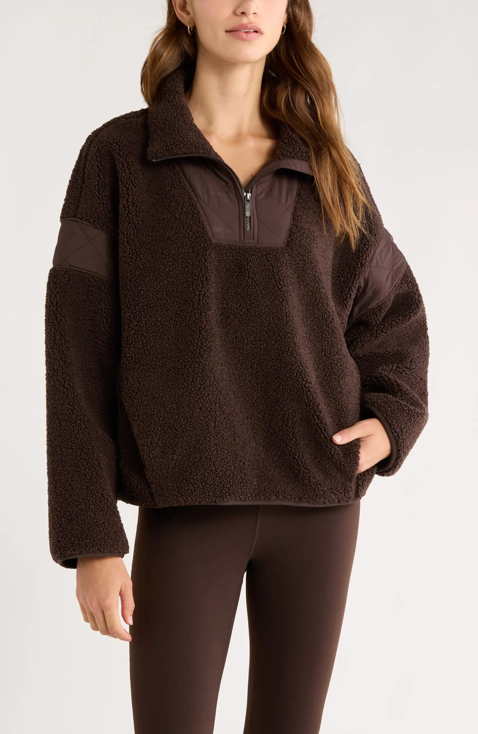 Snowday Faux Shearling Quarter Zip Pullover | Nordstrom
