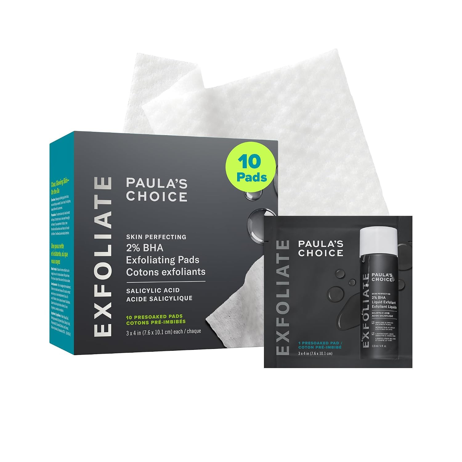 Paula's Choice SKIN PERFECTING 2% BHA Salicylic Acid Exfoliating Pads - Facial Exfoliant Pads for Blackheads, Enlarged Pores, Wrinkles & Fine Lines | Amazon (US)