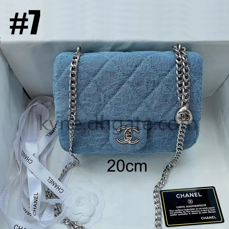Chanel DUPE Large CF 46cm Travel Bags Women's Tote Bag Denim Handbag Metal Hollow Chain Shoulder ... | DHGate