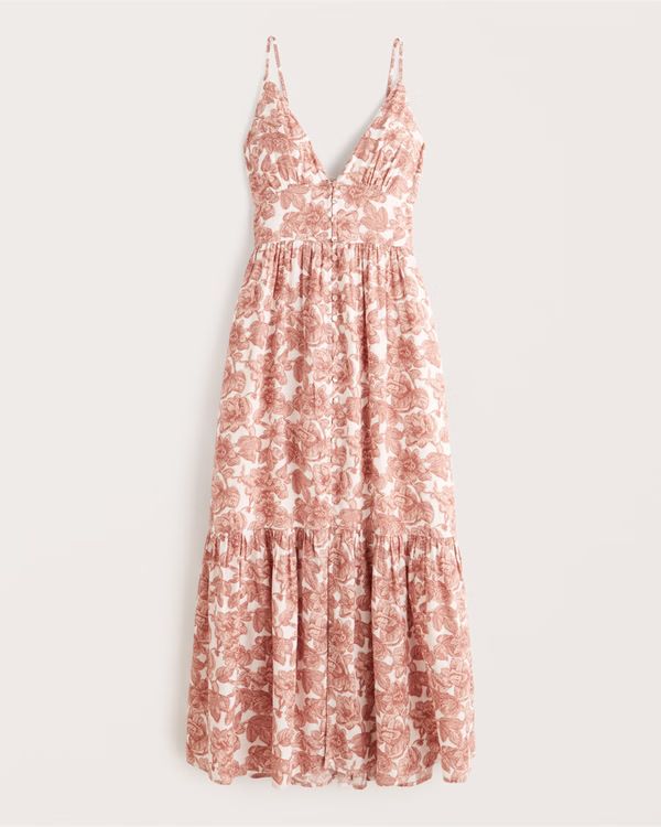 Button-Through Midaxi Dress | Abercrombie & Fitch (US)