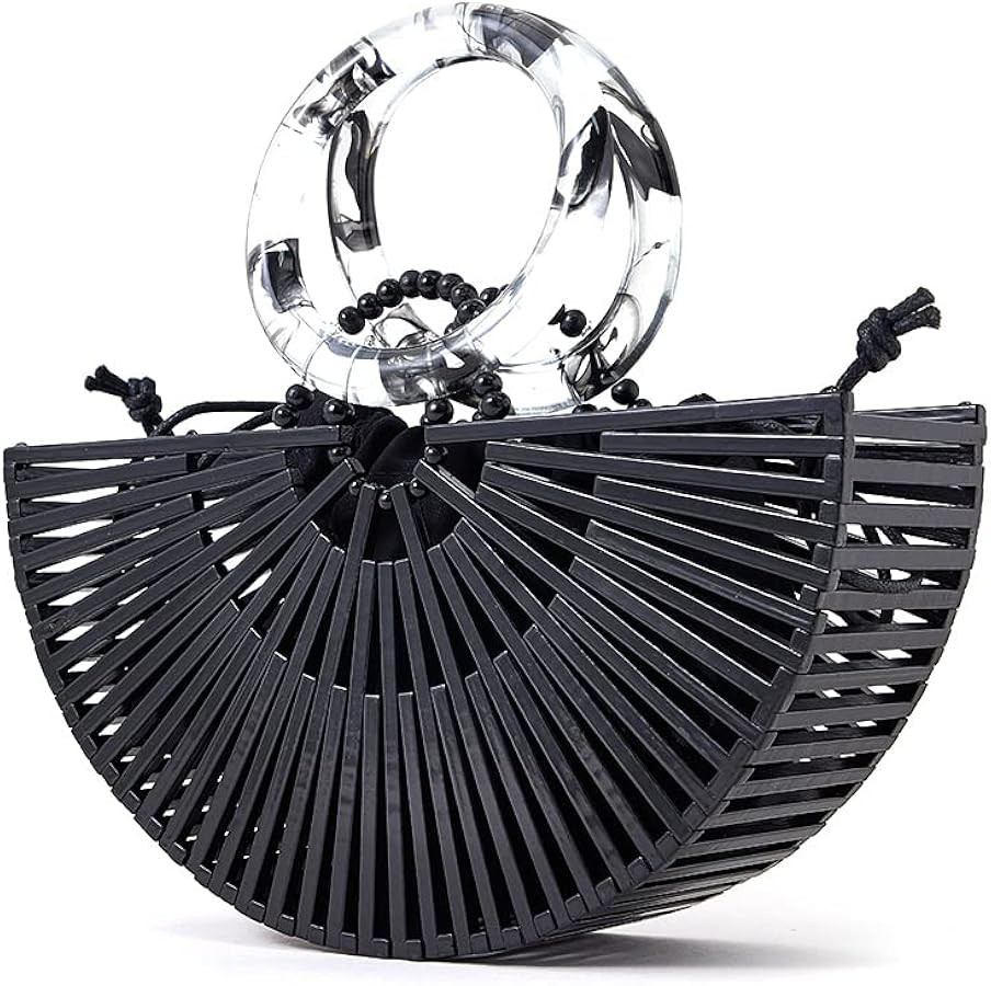 Women Bamboo Purse Summer Beach Tote Bags Handmade Handbag with Inner bag | Amazon (US)