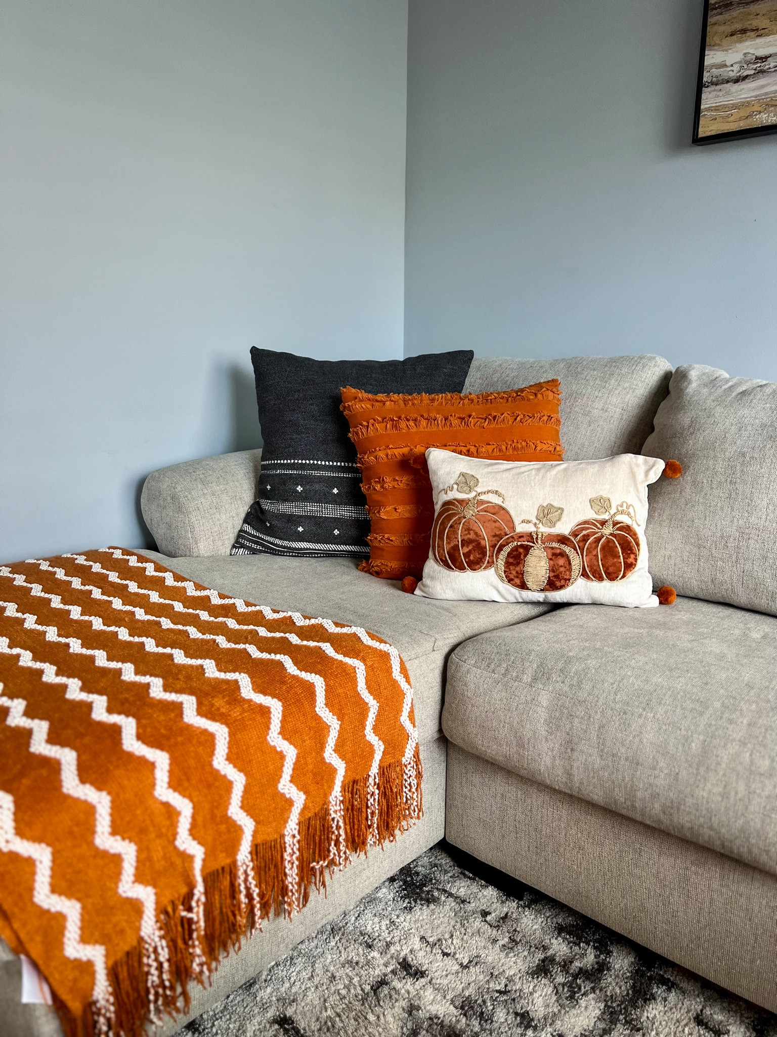 Infuse autumnal warmth into your living space with theee simple pieces of fall throw pillows and cozy blankets! 🍂 these create rich hues of burnt orange, deep burgundy, and golden yellows, these decor pieces will instantly elevate your couch to a snug, seasonal haven. Whether you're curling up with a good book or hosting a festive gathering, a few pillows and blankets ensure your couch is not only stylish but also irresistibly comfortable. Embrace the essence of fall and let your home radiate cozy vibes all season long. #FallDecor #CozyCouches #AutumnAesthetics #HomeComfort #SeasonalStyle

#LTKHalloween #LTKSeasonal