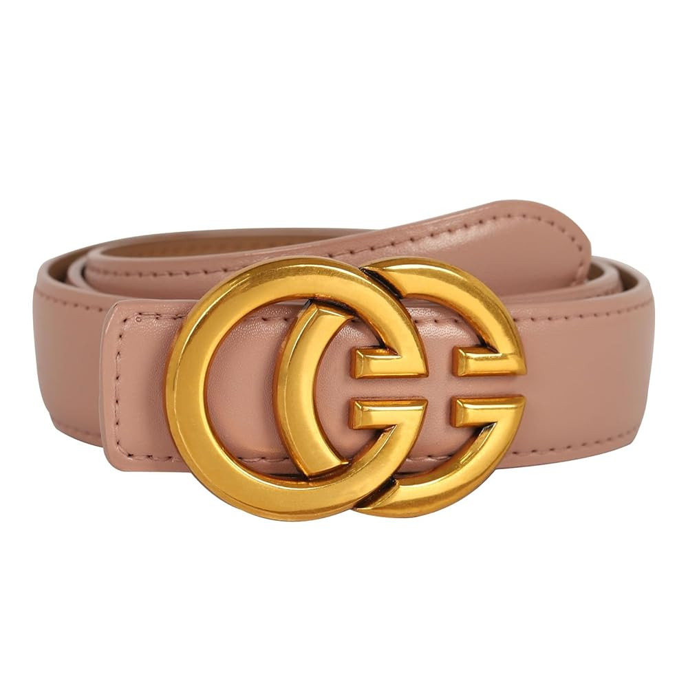 Women's Fashion Classic Metal Buckle Leather Belt with Jeans Dress | Amazon (US)