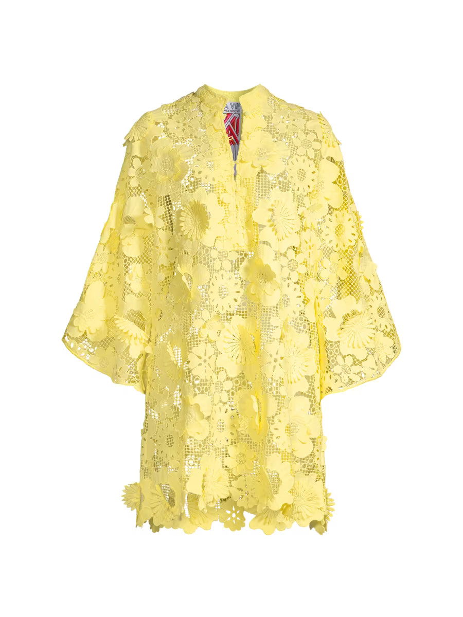 Floral Lace Mini Caftan | Saks Fifth Avenue