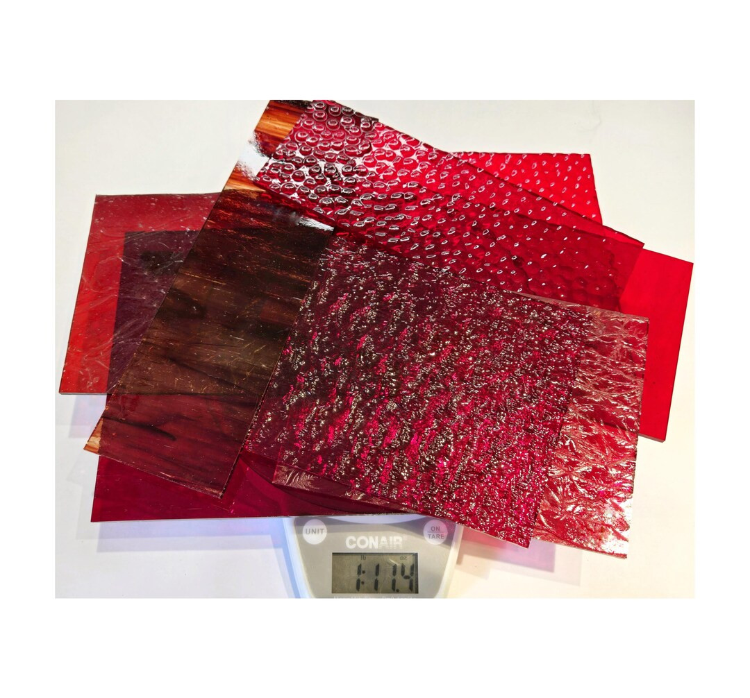 Red Stained Glass Sheets. Variety of Textures & Smooth. Diy for Panels, Leadlites. Glass on Glass... | Etsy (Global)