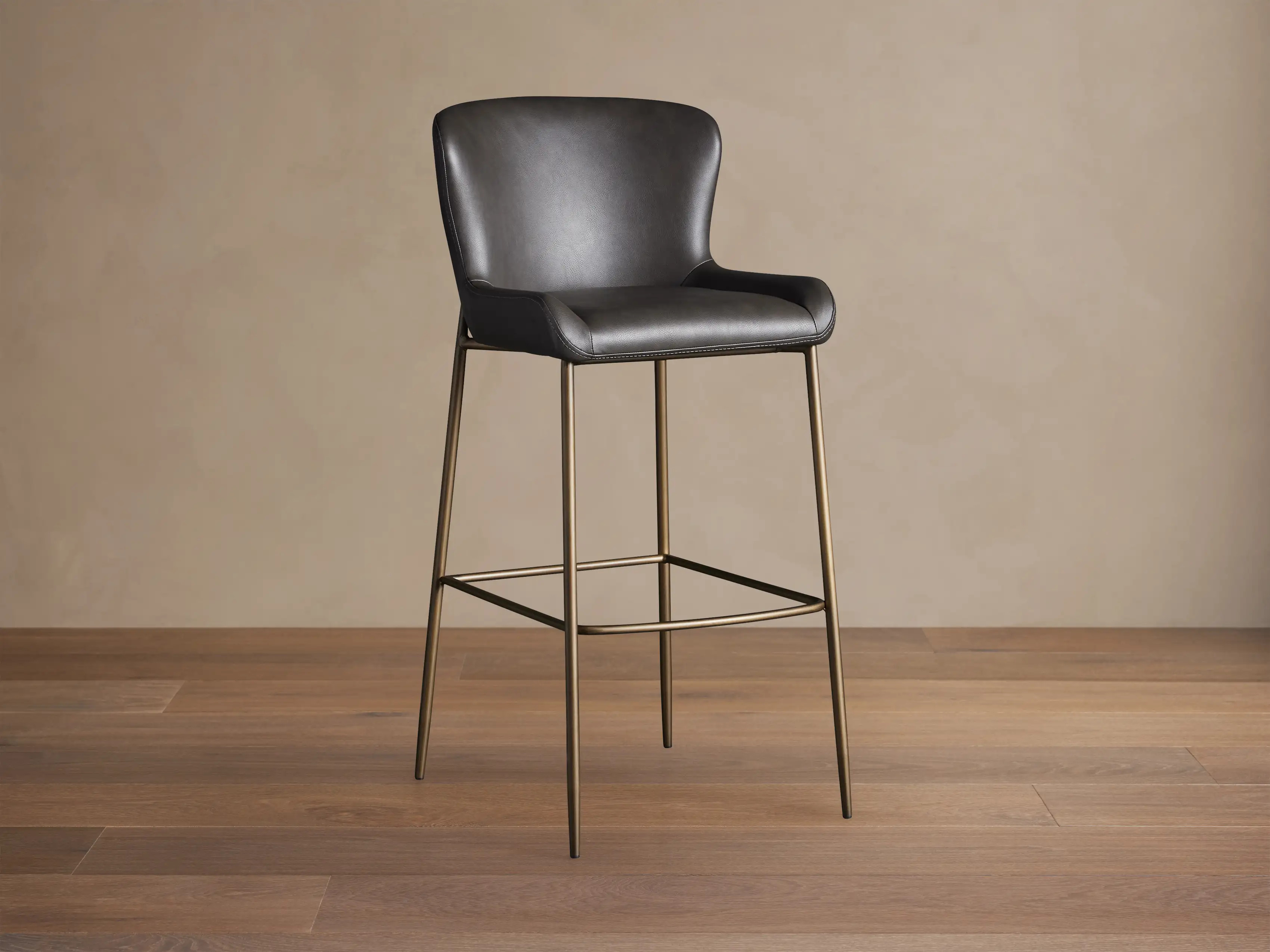 Kirsten Faux Leather Stool | Arhaus