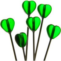 6 Green Glass Heart Pins - Medium Long | Etsy (US)