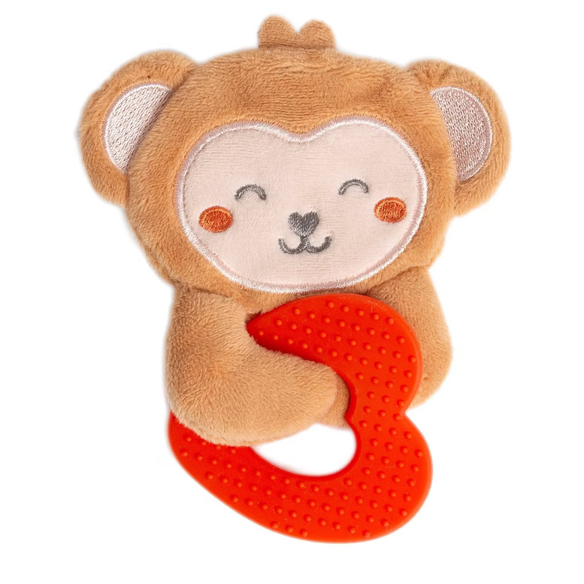 Pearhead Valentine Monkey Crinkle Teether | Target