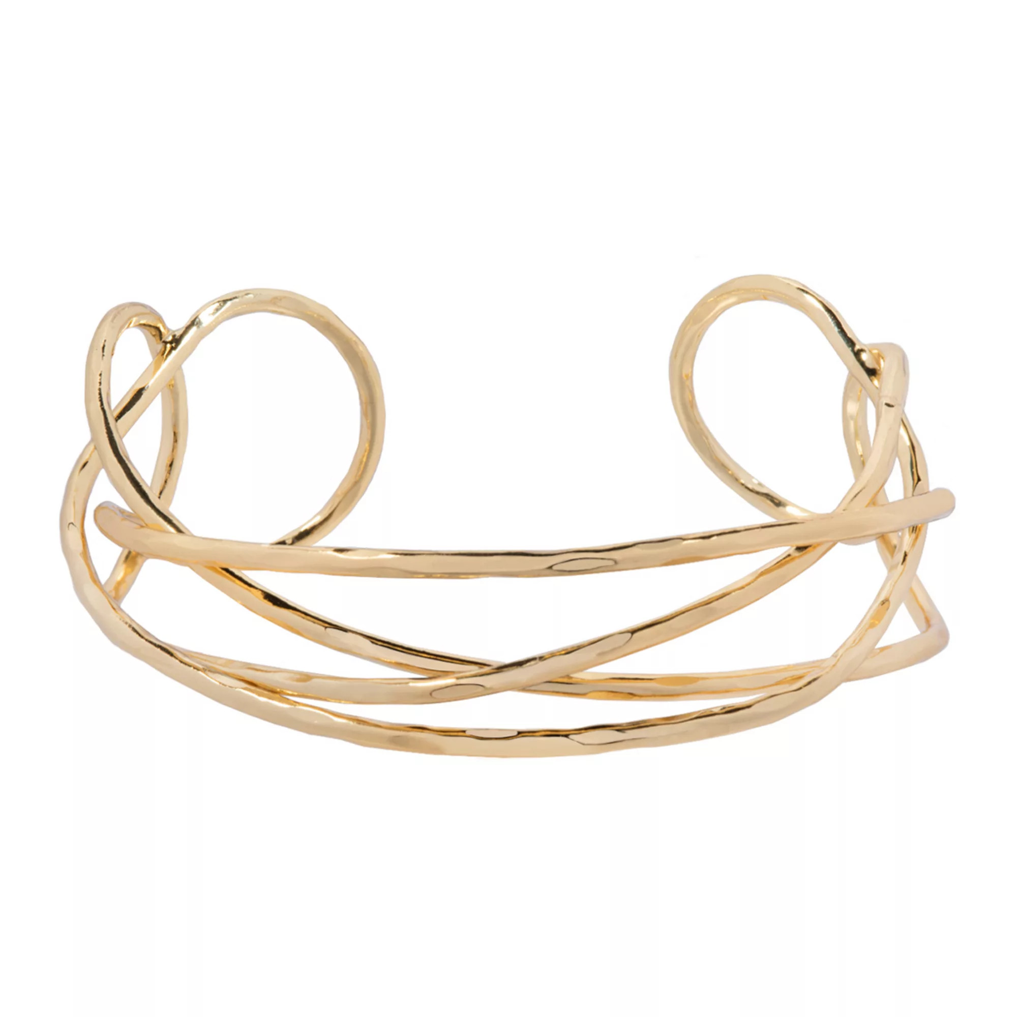 LC Lauren Conrad Gold Tone Hammered Cuff Bracelet | Kohl's