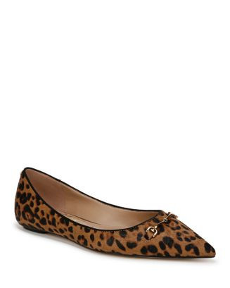 Women's Nori Pointed Toe Leopard Print Calf Hair Flats | Bloomingdale's (US)