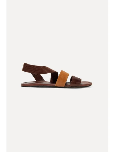 Ellie lizard-effect leather sandals | NET-A-PORTER (UK & EU)