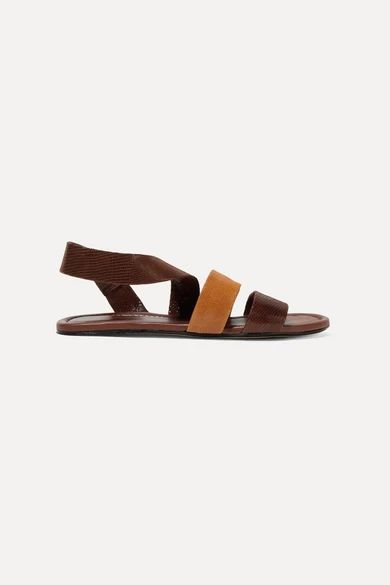 Ellie lizard-effect leather sandals | NET-A-PORTER (UK & EU)