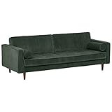 Amazon Brand – Rivet Aiden Tufted Mid-Century Modern Velvet Bench Seat Sofa Couch, 86.6"W, Hunter Gr | Amazon (US)