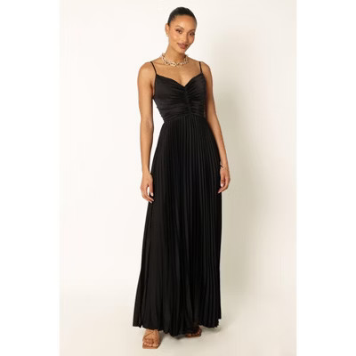 Petal and Pup Women's Naira Pleated Maxi Dress - Black 0 | Target