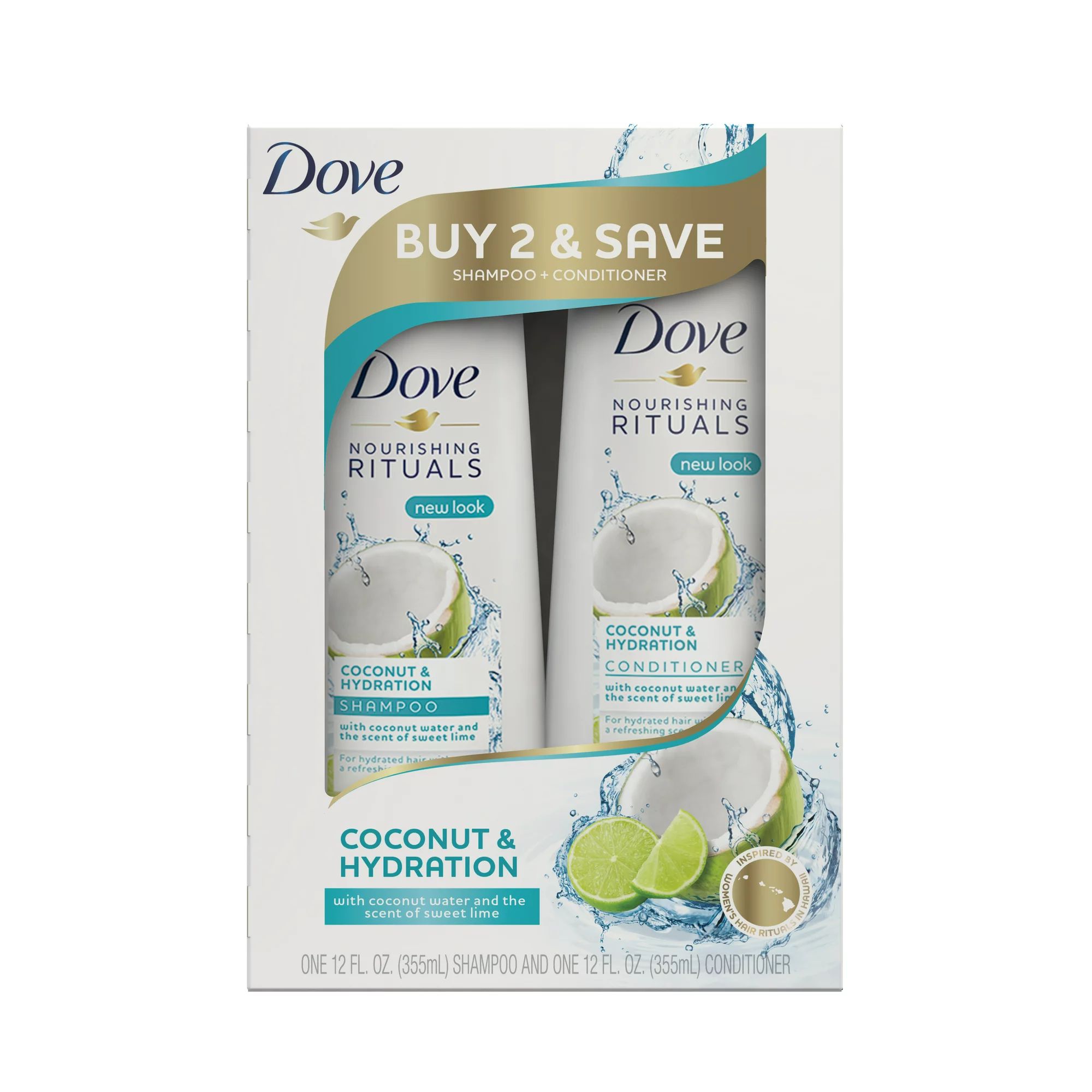 Dove Nourishing Secrets Coconut & Hydration Shampoo and Conditioner, 12 oz, 2 count | Walmart (US)