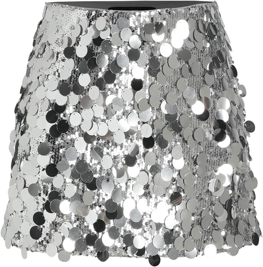 CIDER Sequin Mid Waist Mini Skirt | Amazon (US)