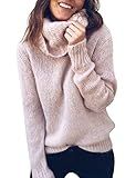 ZHENWEI Pullover Sweaters for Women Plus Size Turtleneck Knit Pullover Fringe Jumper Tunic Tops(Pink | Amazon (US)