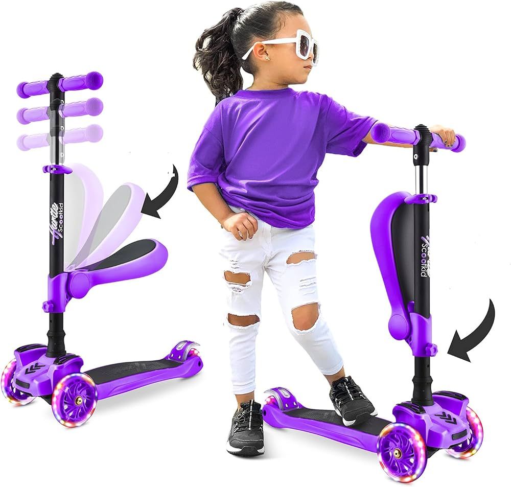 Scooter for Kids - Stand & Cruise Child/Toddlers Toy Folding Kick Scooters w/Adjustable Height, A... | Amazon (US)