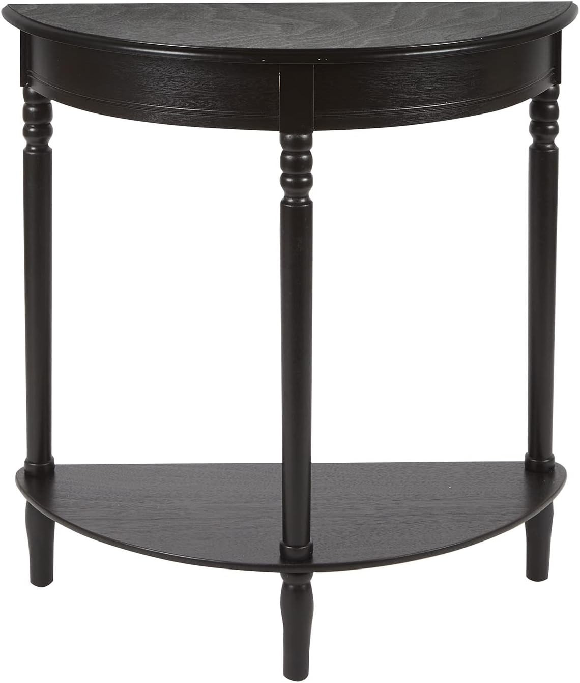 Decor Therapy Simplify Half Round Accent Storage Shelf Side Table, 28.5" x 28.5" x 12", Black | Amazon (US)