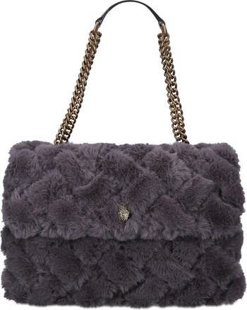 Kurt Geiger London Mini Kensington Faux Fur Shoulder Bag | Grey Bag | Purple Bag | Fur Bag Fall Bags | Nordstrom
