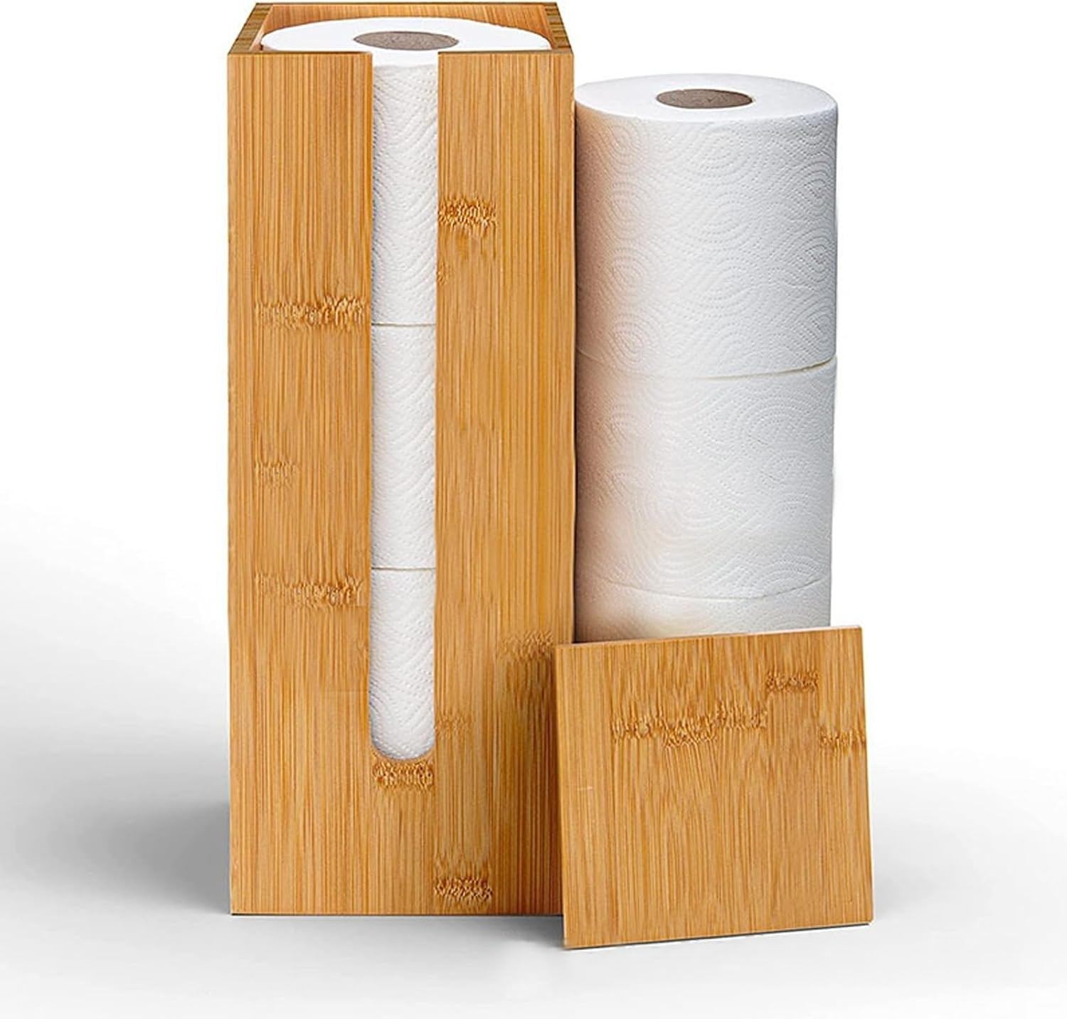 Bamboo Toilet Paper Stand Portable Bathroom Accessories Storage | Amazon (US)