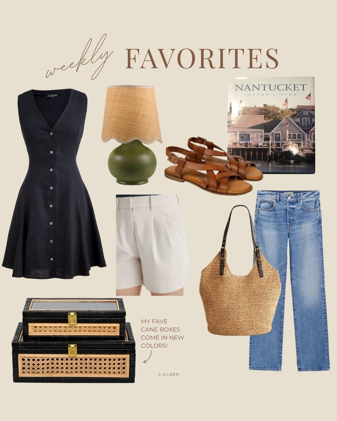 Our favorite home decor and fashion picks of the week! 

J.Crew dress, Madewell jeans and tote bag, Amazon, Wayfair lamp, Serena and Lily style, Quince shorts, coffee table book, Stefana Silber 

 #LTKHome #LTKFindsUnder50 #LTKFindsUnder100