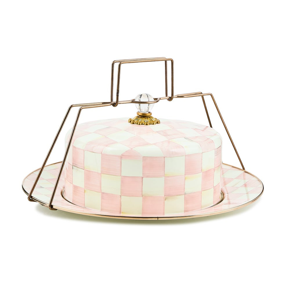 Rosy Check Cake Carrier | MacKenzie-Childs