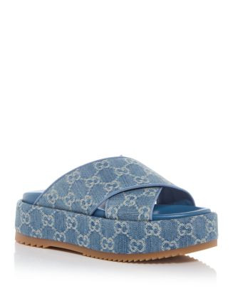 Gucci Women's Denim Platform Slide Sandals   | Bloomingdale's Shoes | Bloomingdale's (US)
