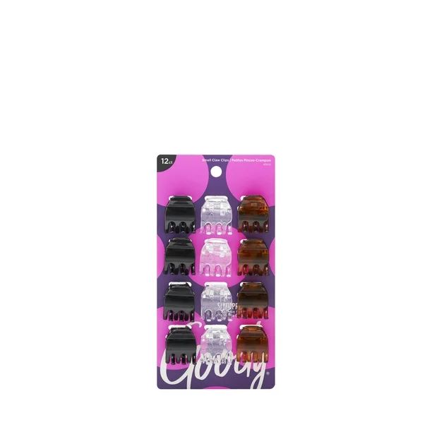 Goody Small Basic Half-Claw Clips, Hair Clips in Assorted Colors, 12 Pk - Walmart.com | Walmart (US)