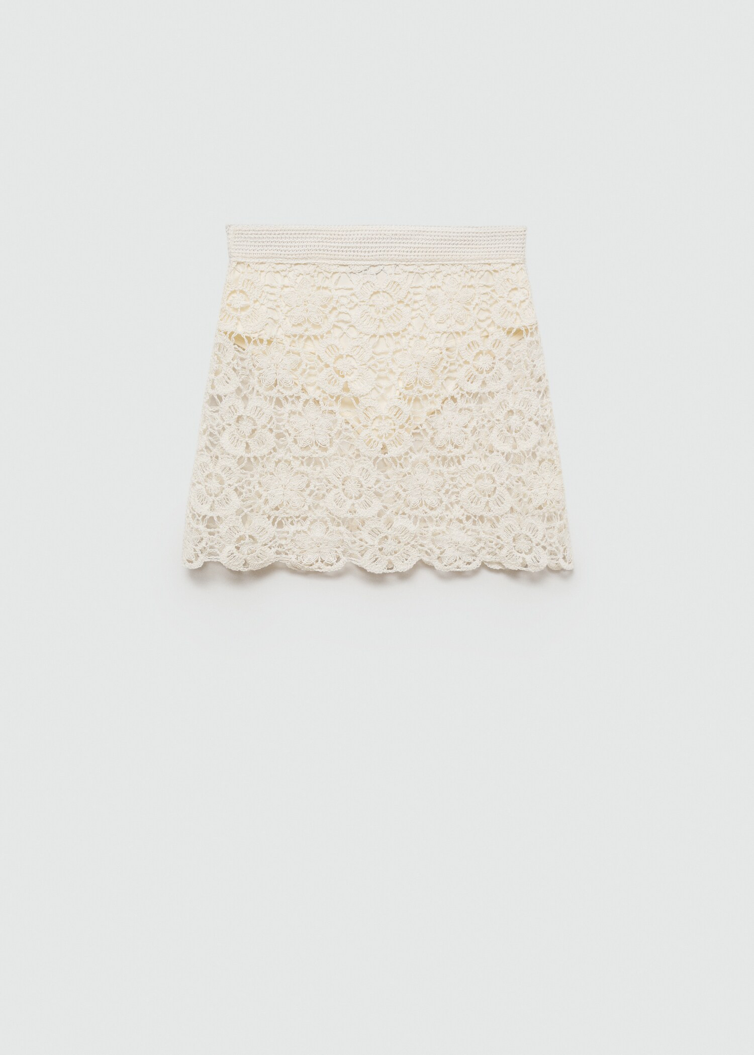 Crochet mini skirt flowers | MANGO (US)