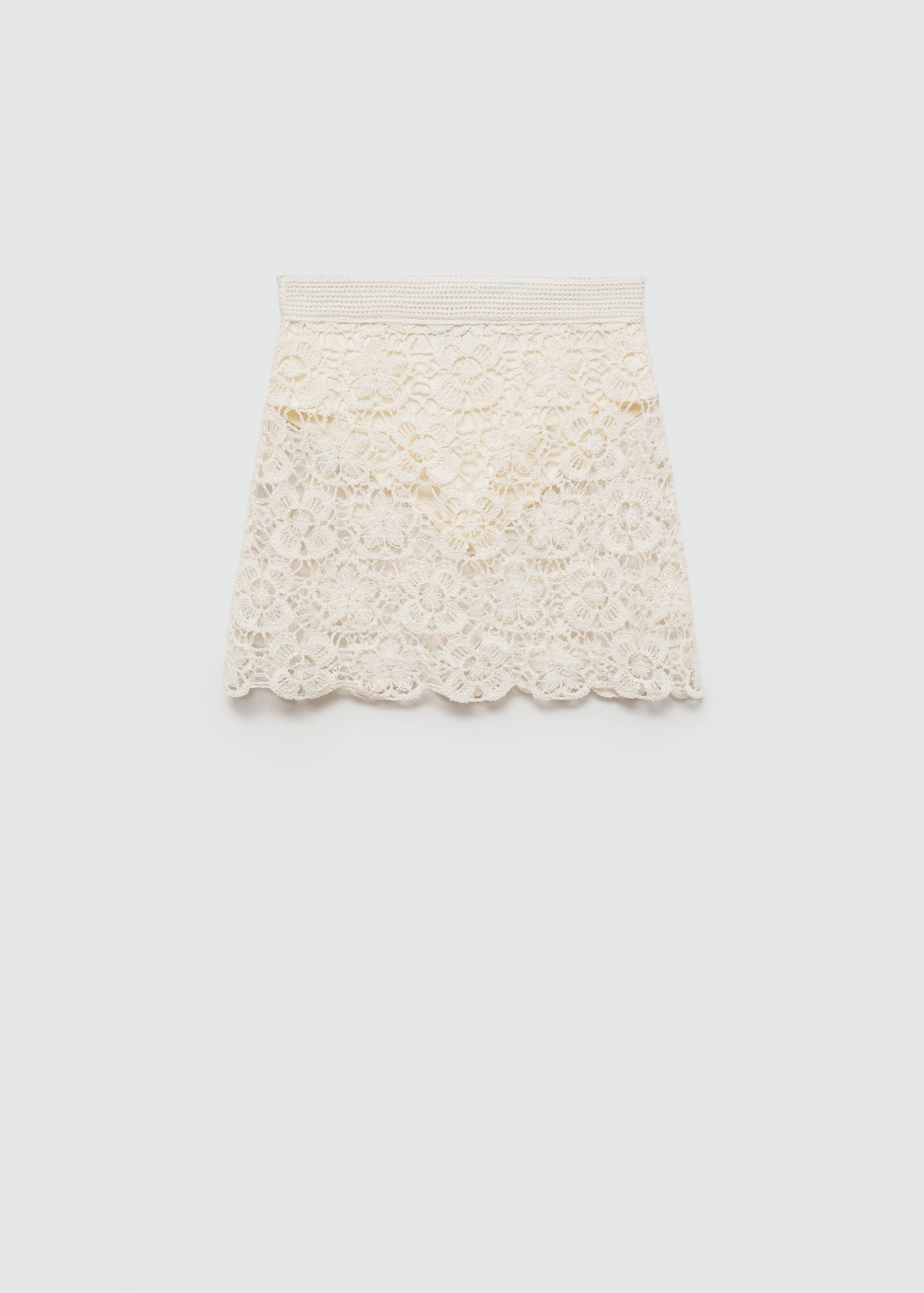 Crochet mini skirt flowers | MANGO (US)