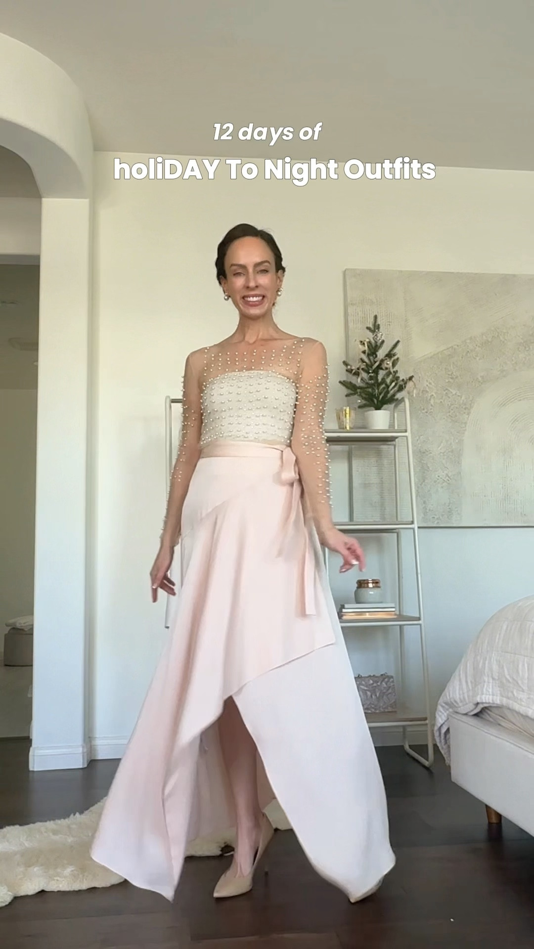 Top: 2 / Blazer: XS / Skirt: XS

✨ 12 Days of holiDAY to Night Outfits ✨
Day 11: Sheer Embellished Top 

I wasn’t sure how much use I’d get out of a sheer top, so I opted for this super affordable one—just $27! And wow, was I wrong. I’ve worn this dainty top so many times! Here are two ways for holiday:

☀️ Daytime: I adore the blazer-with-nothing-underneath trend, but sometimes it feels too bare for certain occasions. This sheer embellished top gives the illusion of going bare while still offering coverage. Plus, the sparkle adds an extra festive touch to winter white looks.

🌙 Night: This top gives off serious princess vibes when paired with a festive skirt. I’ve styled it with tulle before, but for this holiday look, I went with a silky maxi. A nude tube top underneath keeps the barely-there look mom-approved.

✨ Stay tuned for the final day of our 12 Days of holiDAY to Night Outfits series! 💛


#LTKHoliday #LTKSeasonal #LTKStyleTip