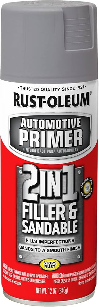 Rust-Oleum 260510 Stops Rust Automotive 2-in-1 Filler & Sandable Primer Spray, 12 oz, Gray | Amazon (US)