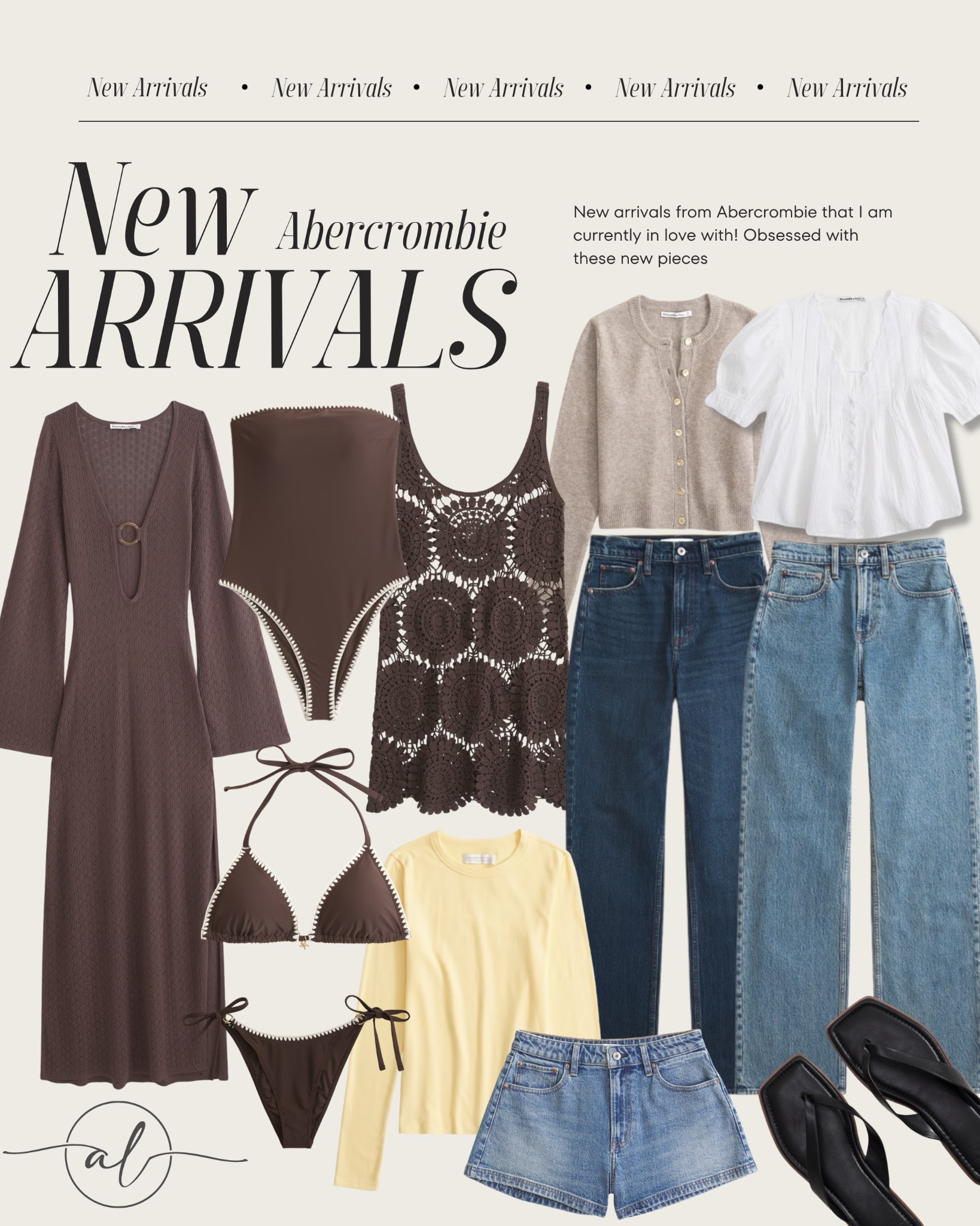 New arrivals from Abercrombie that I am currently in love with!
Perfect if you’re going on vacation! 
Resort wear, brown beach wear, new denim 

#LTKSeasonal #LTKU #LTKootd