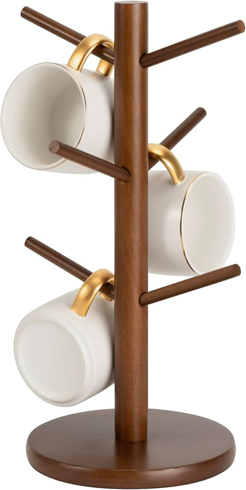 MyLifeUNIT Mug Holder Tree, Coffee Cup Holder with 6 Hooks (Brown) | Amazon (US)