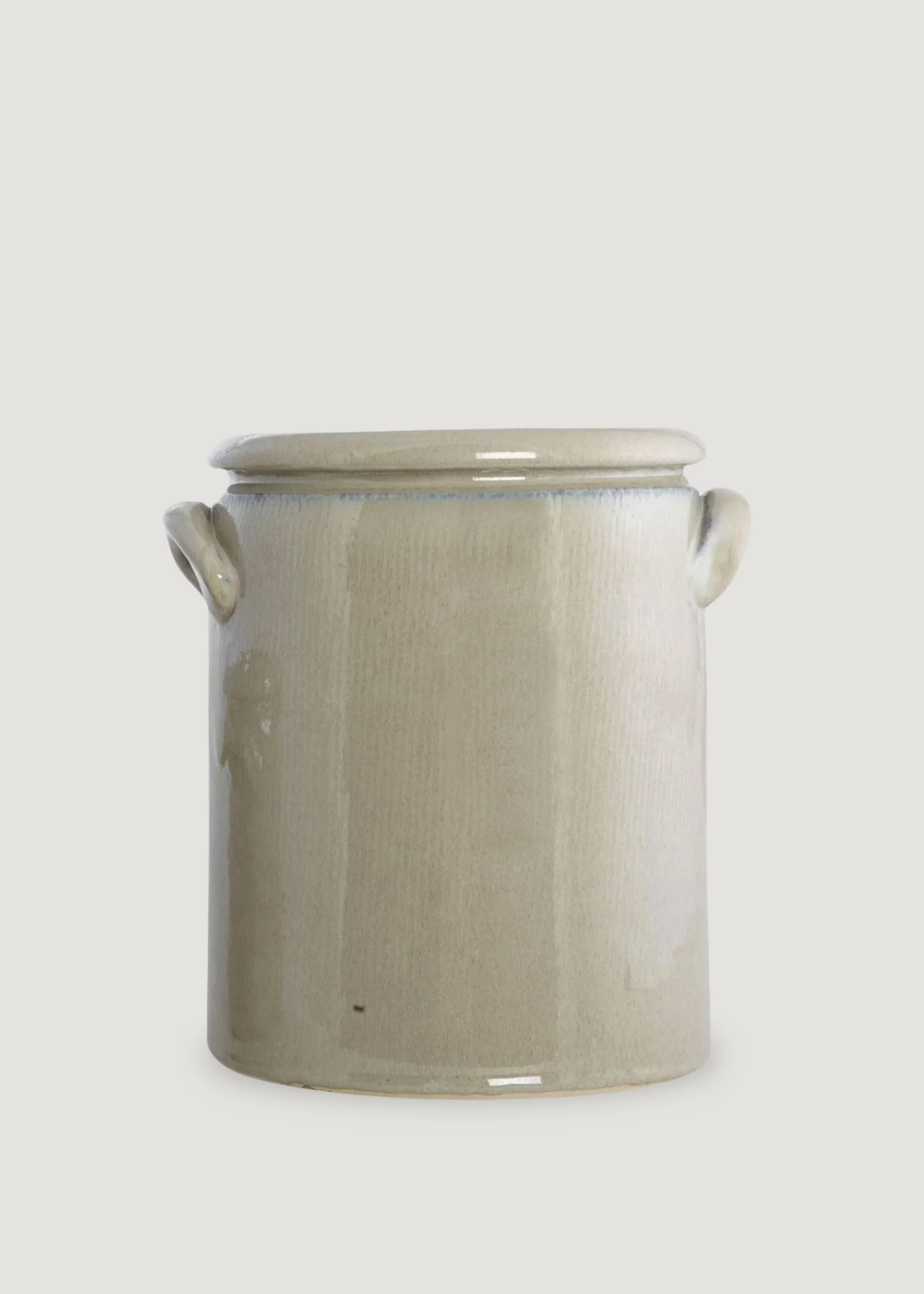 Beige Glossy Clay Flower Crock | Best Vases at Afloral.com | Afloral