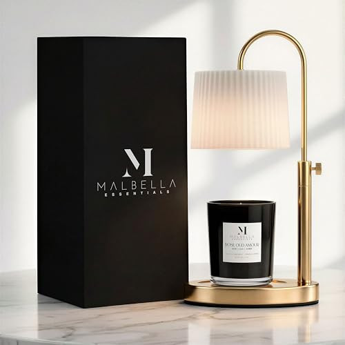 Dimmable Glass Candle Warmer Lamp with Timer - Adjustable Height Candle Lamp Warmer with Timer (8H/4H/2H) - Wax Melter - Ideal Gift, fits Various Size Scented Candles - 02 Bulb - (Gold Metal) | Amazon (US)