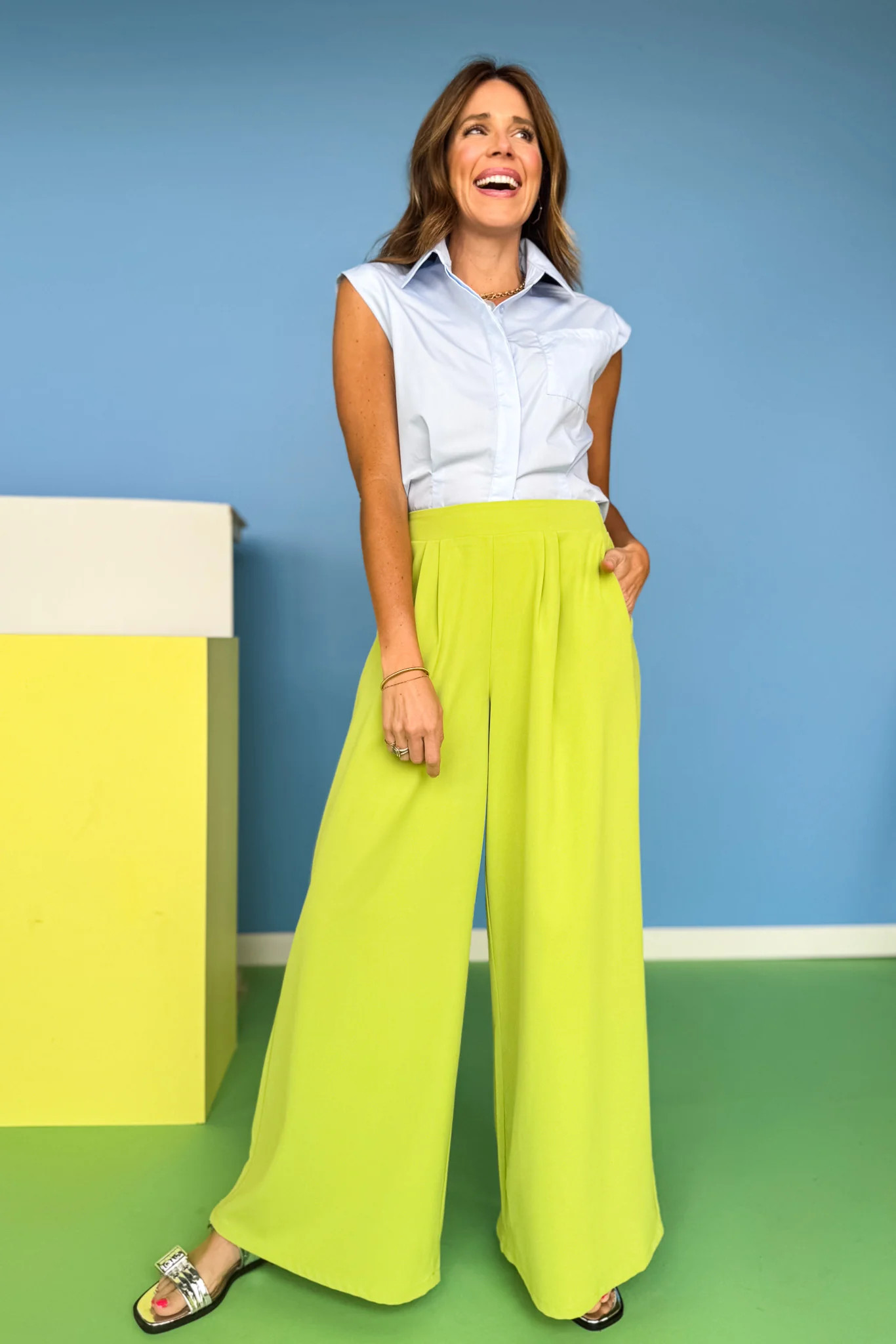 SSYS Jules Trouser Pants In Lime | Shop Style Your Senses