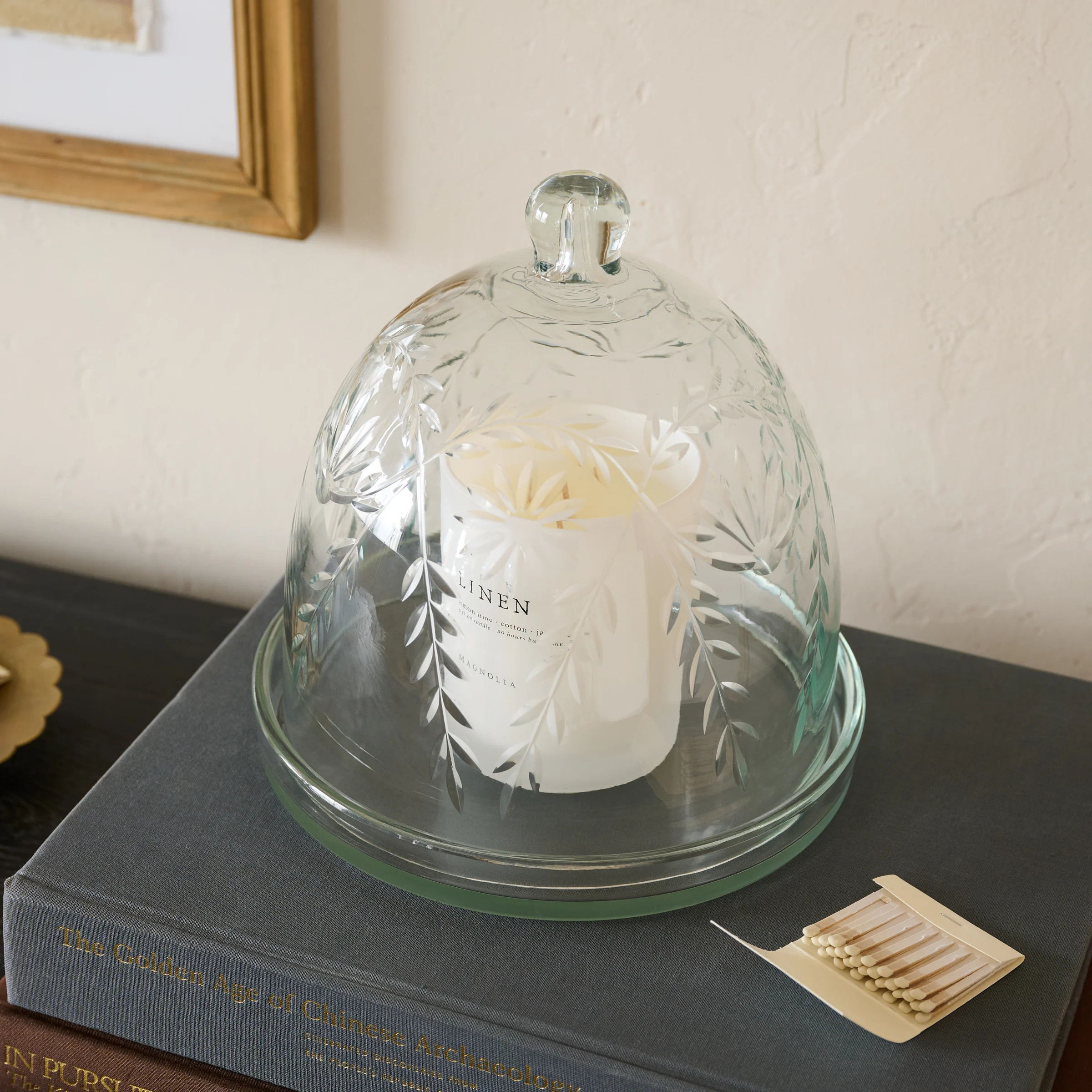 Vivian Cut Glass Candle Cloche | Magnolia