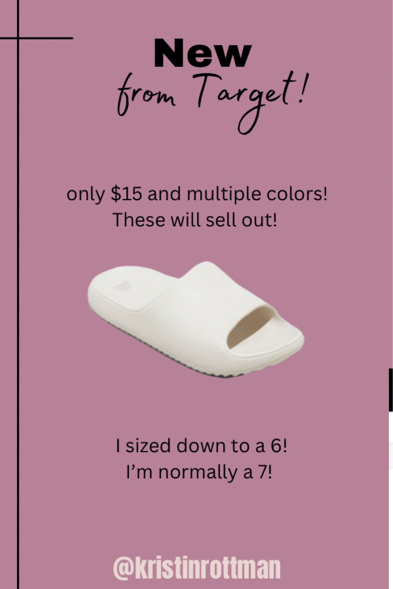 New slides from Target! Only $15! Go down a full size 

#LTKunder50 #LTKshoecrush #LTKFind