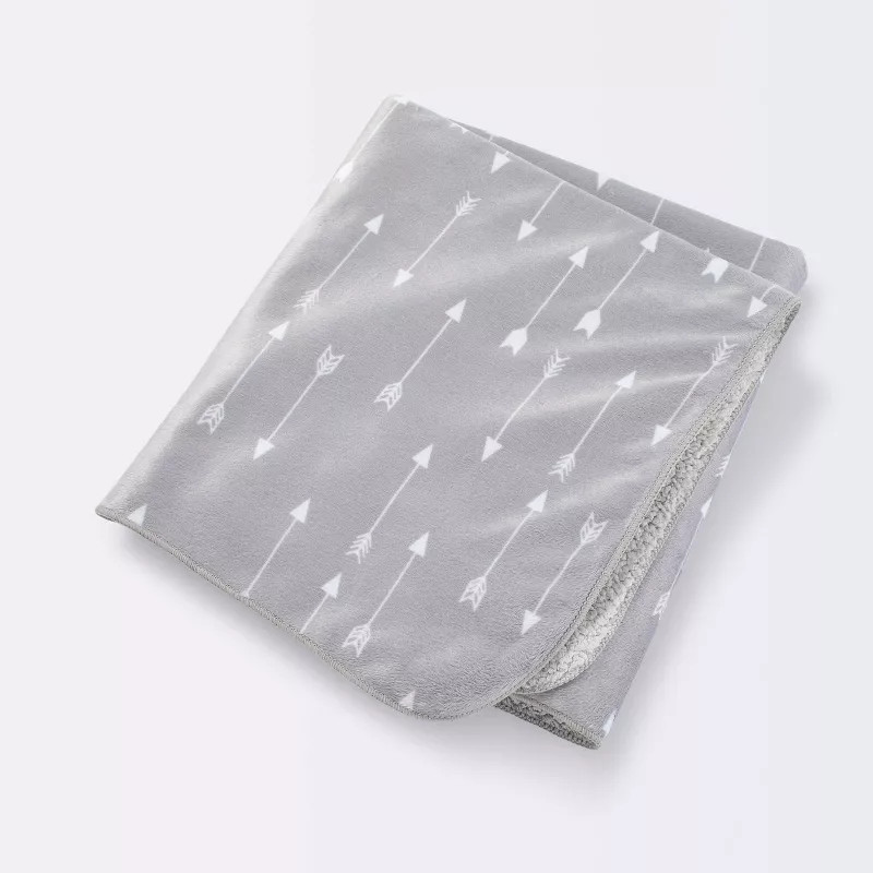 Plush Velboa Baby Blanket Arrows - Cloud Island™ Gray | Target