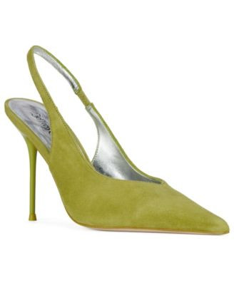 Jeffrey Campbell Women's Pucker Slingback Pointed Toe Pumps - Bright Chartreuse Suede | Macy's