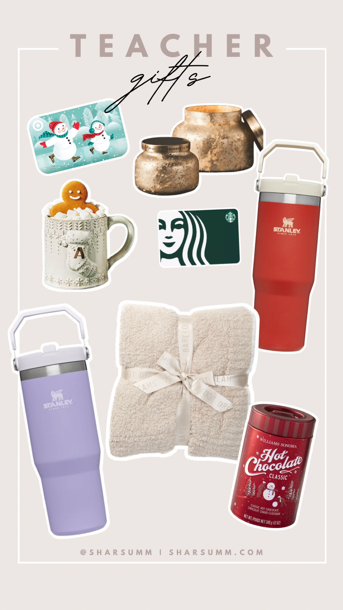 Teacher Gifts

Teacher gifts / teacher gift guide / gift card / stanley cup / barefoot dreams / plush blanket / Anthropologie / hit coco / holiday mug / Christmas mug / candle gift / under 50 / for her / for mom / for grandma / daycare teacher / preschool teacher / teacher list 



#LTKCyberweek #LTKkids #LTKGiftGuide