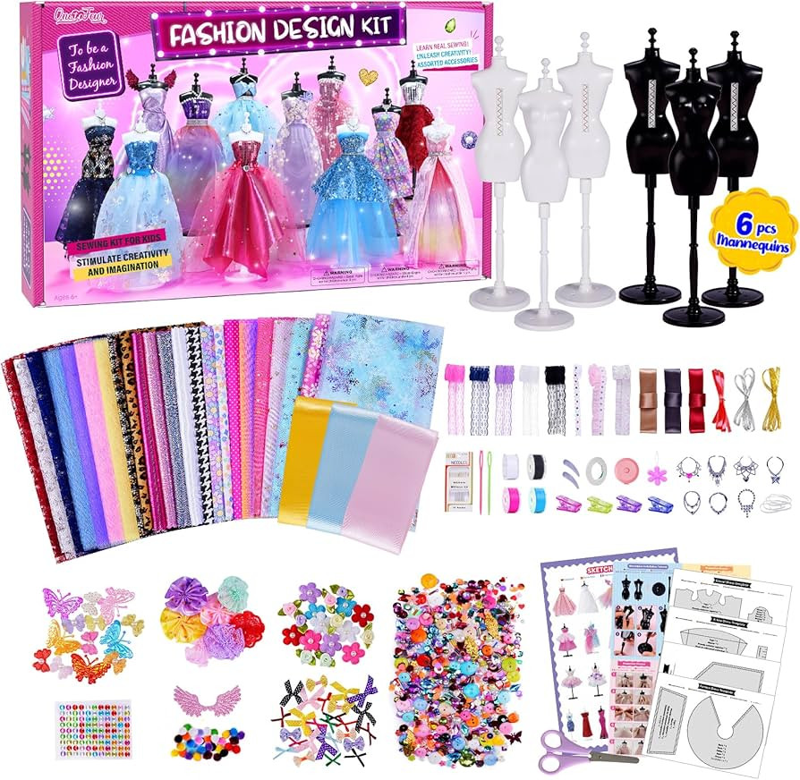 1000+Pcs Fashion Design Kit for Girls with 6 Mannequins - Sewing Kit for Kids Ages 6-12,Learning ... | Amazon (CA)
