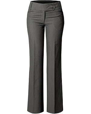 Design by Olivia Women's Relaxed Boot-Cut Office Pants Trousers Slacks | Amazon (US)