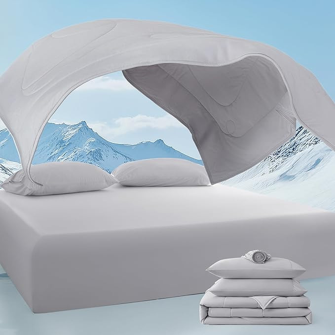 Breescape Cooling Comforter Set - Ultra Comfort 3pcs with Twin Size Cooling Blanket, Wrinkle-Free... | Amazon (US)