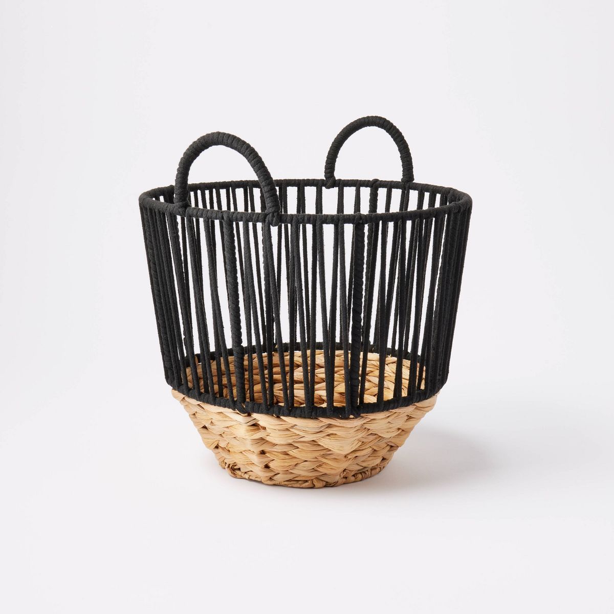 S Water Hyacinth and Black Cotton Rope Basket - Threshold™ | Target
