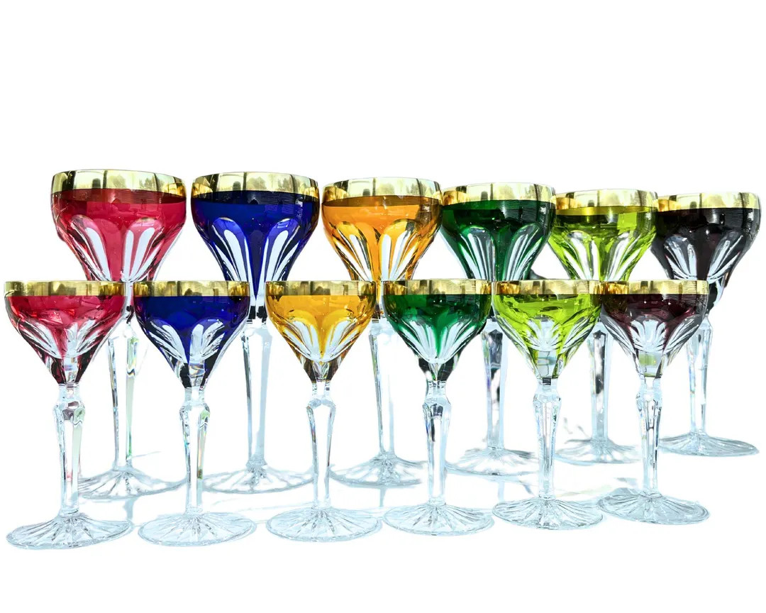Colored Wine Glasses | 12Pcs | Including Cordial | Lady Hamilton | Etsy (US)