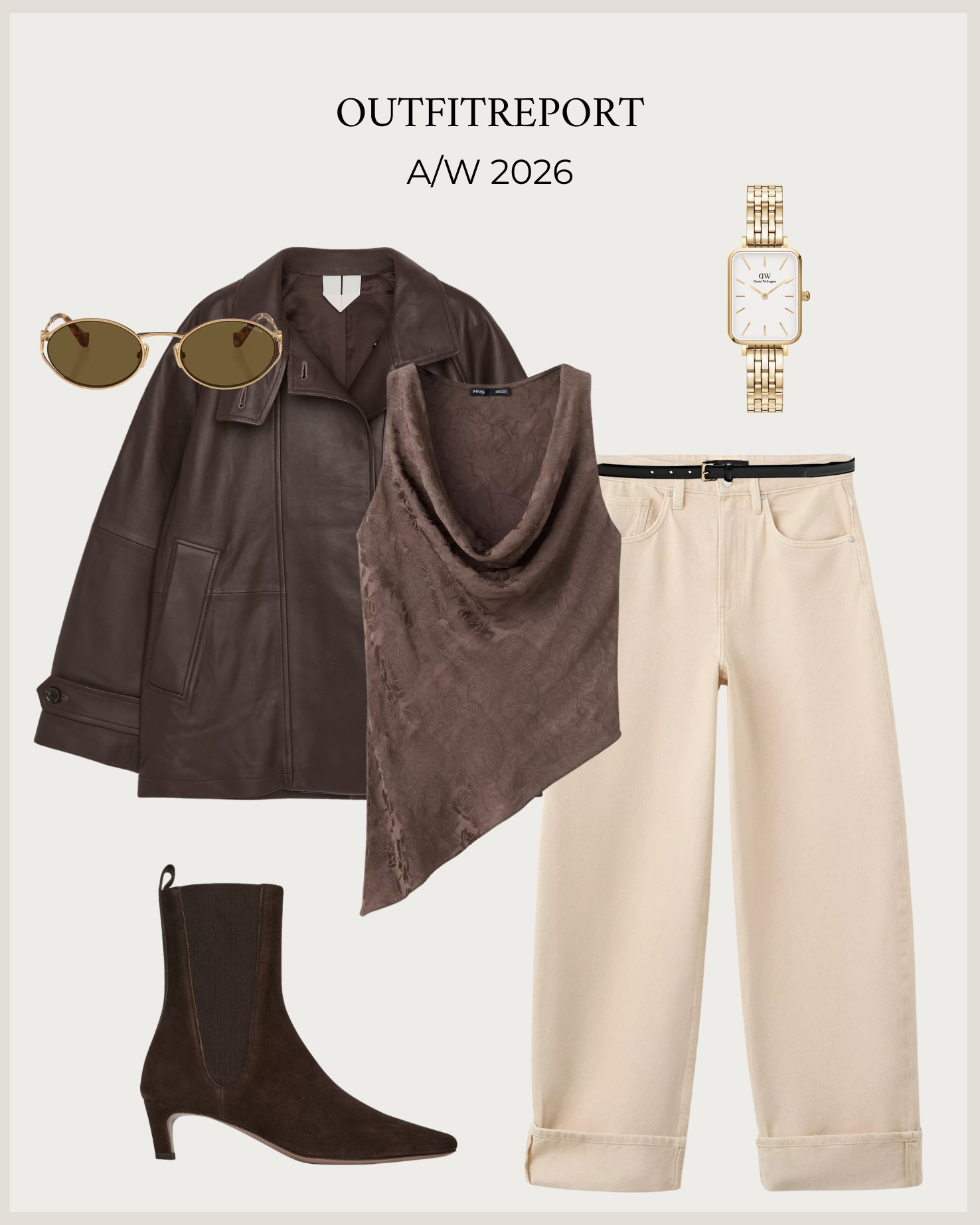 Autumn winter outfit 2026 beige jeans leather jacket. Booties, sunglasses

#LTKjeans #LTKautumn #LTKeurope