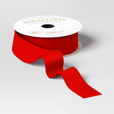 30' Christmas Fabric Ribbon Red Velvet - Wondershop™ | Target